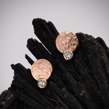 Load image into Gallery viewer, Organic Matter: Diamonds-14K Rose Gold Stepping Stones Stud Earrings
