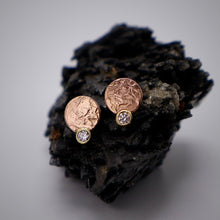 Load image into Gallery viewer, Organic Matter: Diamonds-14K Rose Gold Stepping Stones Stud Earrings
