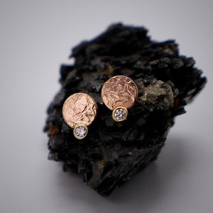 Organic Matter: Diamonds-14K Rose Gold Stepping Stones Stud Earrings