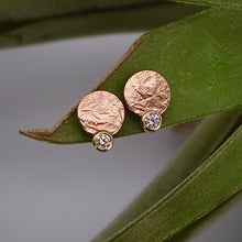 Load image into Gallery viewer, Organic Matter: Diamonds-14K Rose Gold Stepping Stones Stud Earrings
