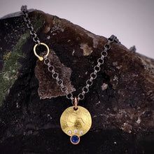 Load image into Gallery viewer, Organic Matter: Sapphire and Diamonds-18K Yellow Gold Stepping Stones Necklace
