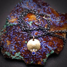 Load image into Gallery viewer, Organic Matter: Sapphire and Diamonds-18K Yellow Gold Stepping Stones Necklace
