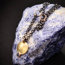 Load image into Gallery viewer, Organic Matter: Sapphire and Diamonds-18K Yellow Gold Stepping Stones Necklace
