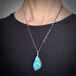 Natural Wonder: Angular Hemimorphite Druzy Necklace