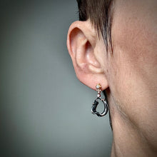 Load image into Gallery viewer, Organic Matter: Diamond Wave/Curvaceous Lily Earrings
