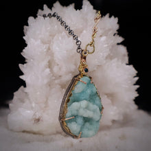 Load image into Gallery viewer, Natural Wonder: Teardrop Chrysocolla Druzy Necklace
