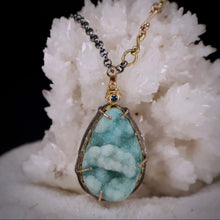 Load image into Gallery viewer, Natural Wonder: Teardrop Chrysocolla Druzy Necklace

