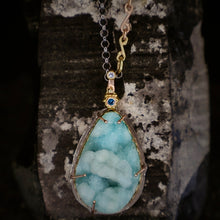 Load image into Gallery viewer, Natural Wonder: Teardrop Chrysocolla Druzy Necklace
