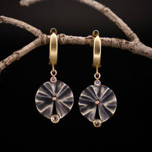 Load image into Gallery viewer, Organic Matter: Lilly Pad Diamond Hoop &amp; Drop Earrings
