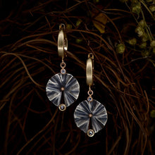 Load image into Gallery viewer, Organic Matter: Lilly Pad Diamond Hoop &amp; Drop Earrings
