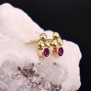 Organic Matter: Rubies-18K Gold Orb Stud Earrings