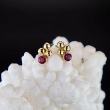 Load image into Gallery viewer, Organic Matter: Rubies-18K Gold Orb Stud Earrings
