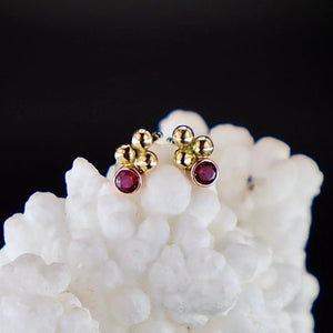 Organic Matter: Rubies-18K Gold Orb Stud Earrings