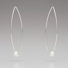 Load image into Gallery viewer, Sea Level: Oval/White Pearl Drop Earrings
