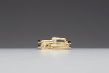 Load image into Gallery viewer, Geometry Perfected: Three-Diamond Yellow Gold Ring
