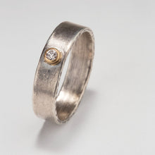 Load image into Gallery viewer, Modern Simplicity: Diamond and Sterling Silver Ring
