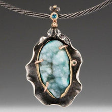 Load image into Gallery viewer, Natural Wonder: Chrysocolla and Malachite Druzy Necklace
