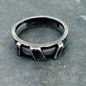 Asymmetrical Bars: Sterling Silver Ring