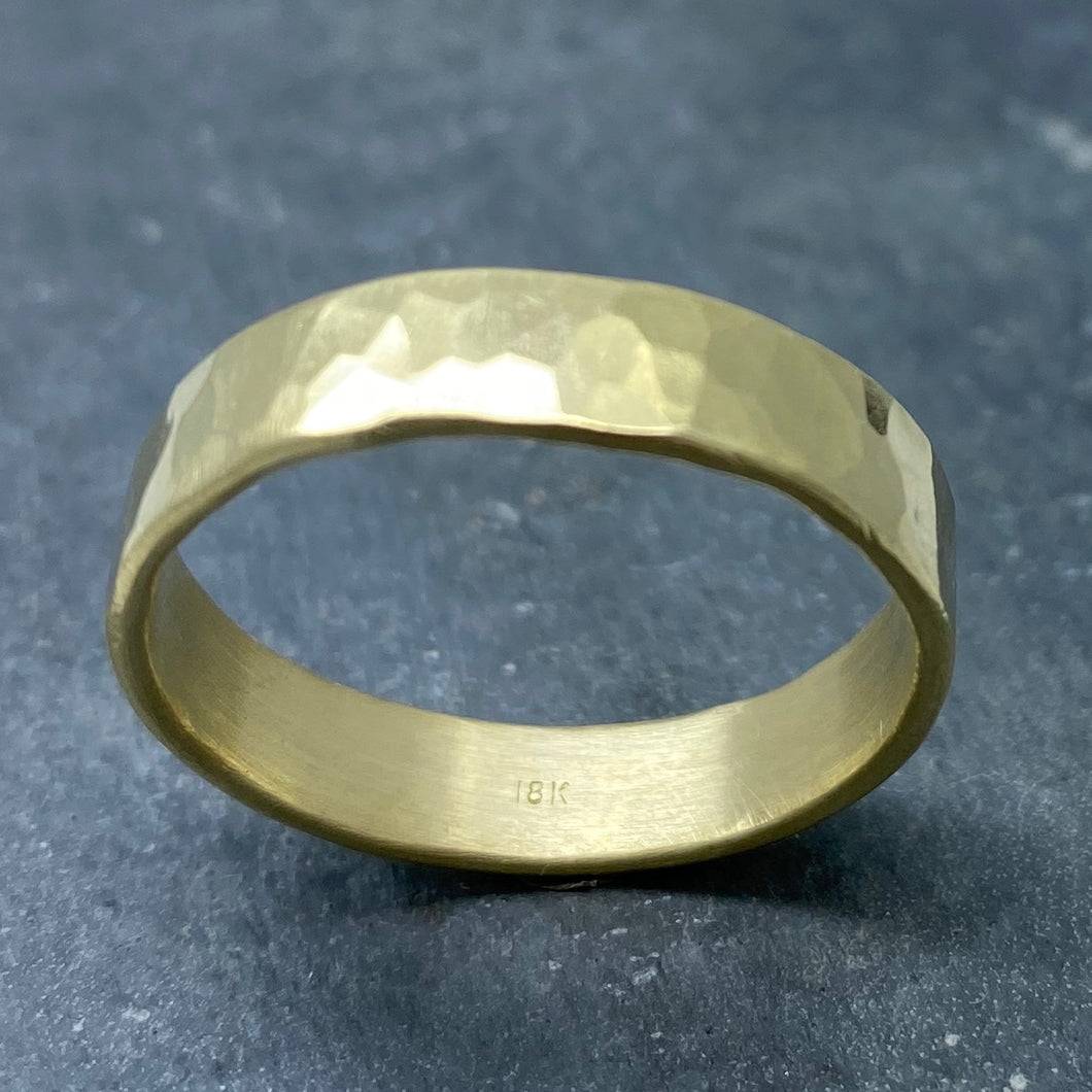 Forged: Yellow Gold Hammered Ring