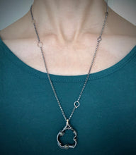 Load image into Gallery viewer, Organic Matter: Blue Diamond Wave/Curvaceous Flower Bud Necklace
