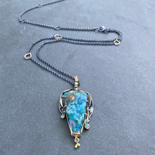 Load image into Gallery viewer, Natural Wonder: Angular Chrysocolla and Malachite Druzy Necklace
