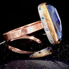 Load image into Gallery viewer, Natural Wonder: Blue Sapphire/Blue Diamonds Rose Gold Ring
