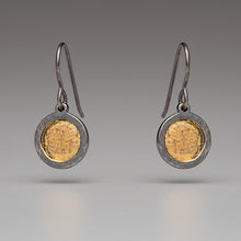 Load image into Gallery viewer, Gilded: Recessed Disk Drop Earrings
