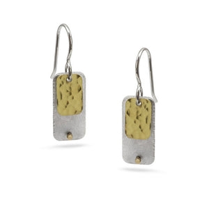 Gilded: Rivet/Double Rectangle Layered Drop Earrings