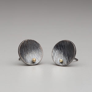 Pavement Droplets: Curved Sphere/Rivet Stud Earrings