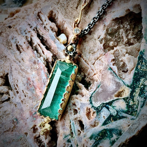 Natural Wonder: Green Tourmaline and Diamond Necklace