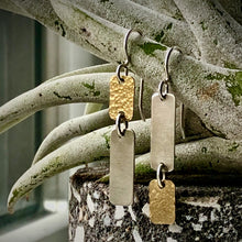 Load image into Gallery viewer, Gilded: Double Rectangle Drop Earrings
