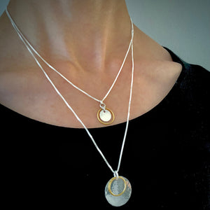 Gilded: Suspended Double Disk Necklace