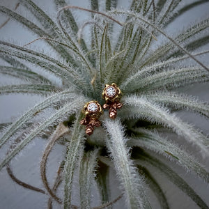 Organic Matter: Diamonds/Flower Buds Stud Earrings