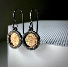 Load image into Gallery viewer, Gilded: Recessed Disk Drop Earrings
