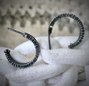 Forged: Textured Rivet Hoop Earrings