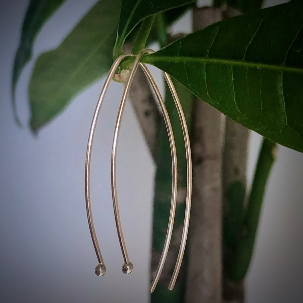 In Orbit: Solid 14K Gold Oval Drop Earrings