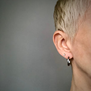 Forged: Textured Rivet Hoop Earrings
