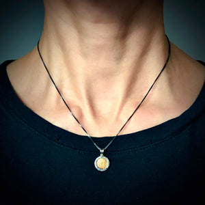 Gilded: Recessed Disk Necklace
