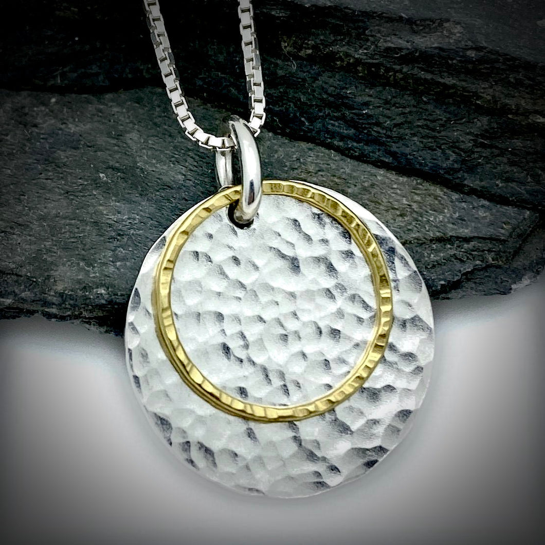 Gilded: Double Disk Layered Necklace