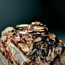Load image into Gallery viewer, Parallel Universe: Padparadscha Sapphire and Yellow/Rose Gold Ring
