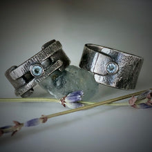 Load image into Gallery viewer, Linear Movement: Sky Blue Topaz and Sterling Silver Ring

