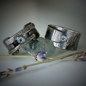 Linear Movement: Sky Blue Topaz and Sterling Silver Ring