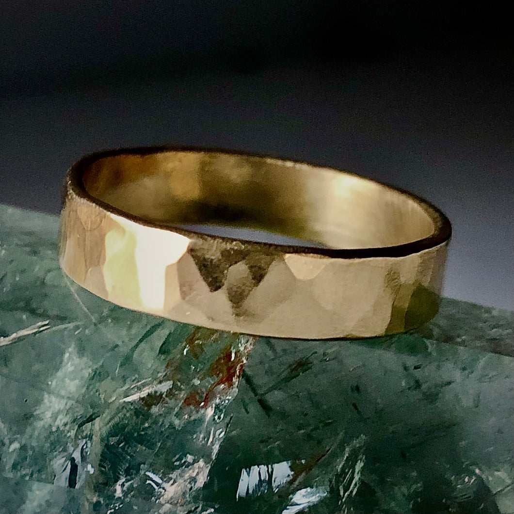 Forged: Yellow Gold Hammered Ring