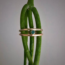 Load image into Gallery viewer, Parallel Universe: Blue Diamond and White/Rose Gold Ring
