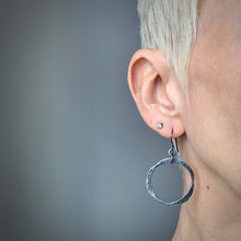 Load image into Gallery viewer, Forged: Etched Circle Drop Earrings (Small Size)
