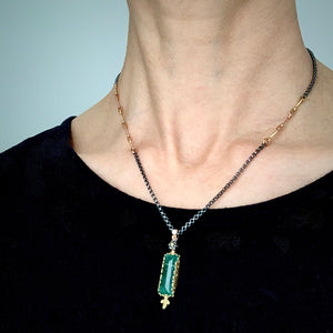 Natural Wonder: Green Tourmaline and Diamond Necklace