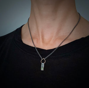 Modern Simplicity: Bar and Loop Diamond Necklace