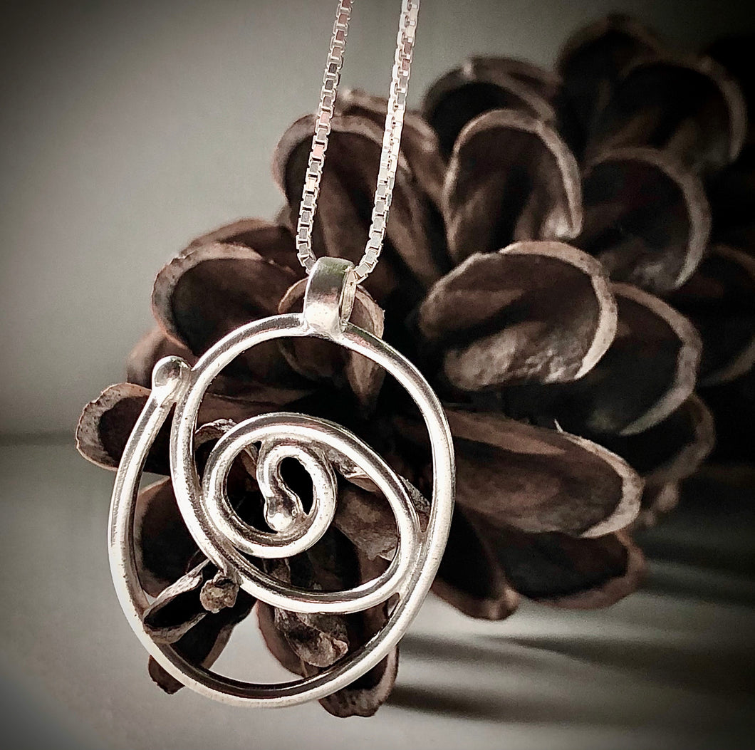 Spiral Trajectory: Coiled Rose Necklace