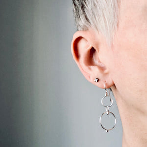 In Orbit: Double Loop Asymmetrical Drop Earrings