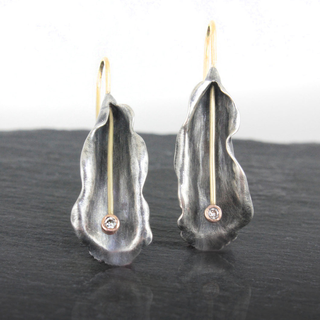 Organic Matter: Diamond Petal Drop Earrings